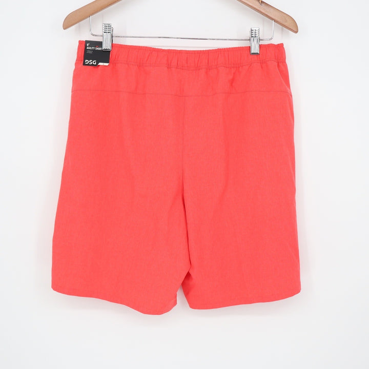 DSG Mens Agility Short 8 Inch Cabana Coral Heather Orange Athletic Medium NEW