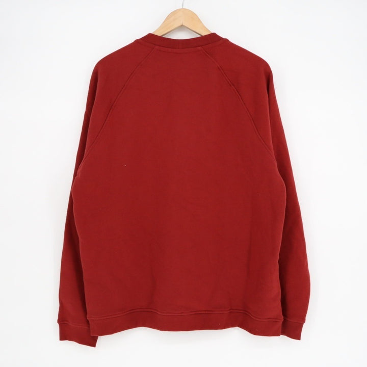 American Giant Henley Shirt Mens Large Red Fleece Lined Cotton Midweight Snap