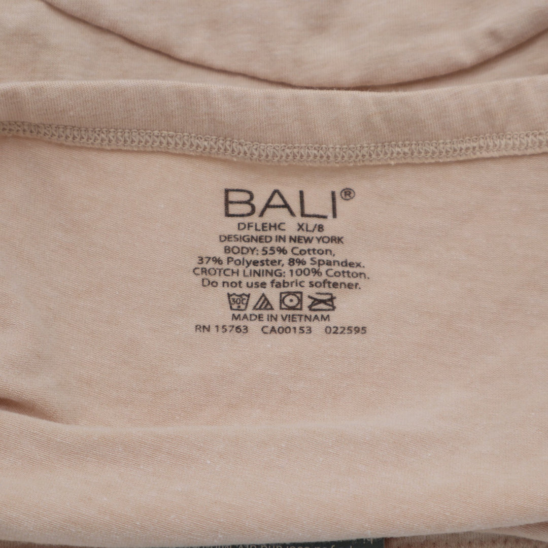 Bali DFLEHC Breathable Cotton Hi-Cut Panty Womens XL Nude Beige Cotton Stretch