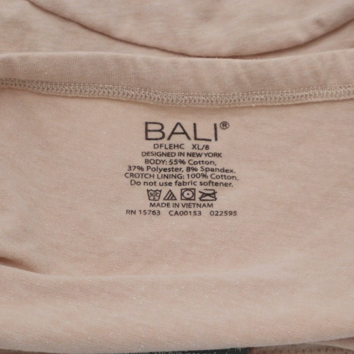Bali DFLEHC Breathable Cotton Hi-Cut Panty Womens XL Nude Beige Cotton Stretch