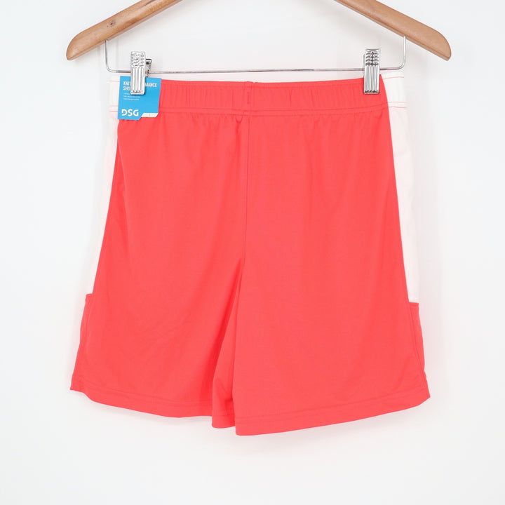 DSG Boys All Sport Shorts Cabana Coral Pure White Moisture Wicking Size L 14-16
