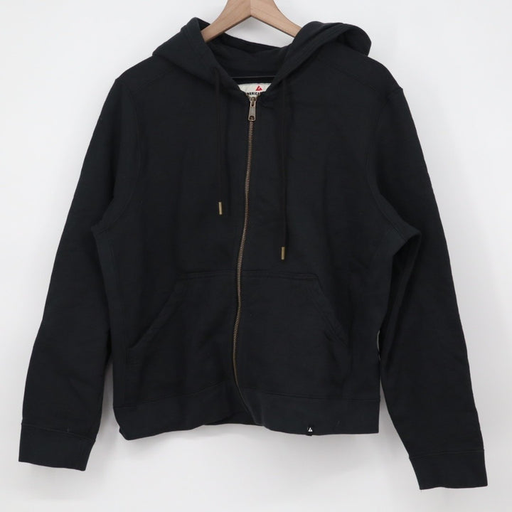 American Giant Relaxed Classic Full Zip 2.0 Hoodie Womens XL Black Cotton Ribbed