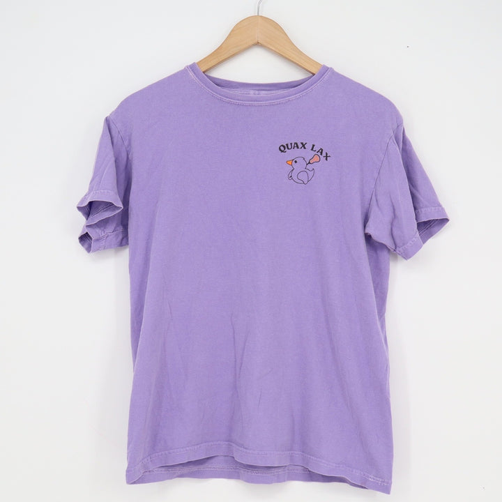 Quax Lax Purple Graphic T-Shirt Youth XL Lacrosse Duck Short Sleeve Crewneck