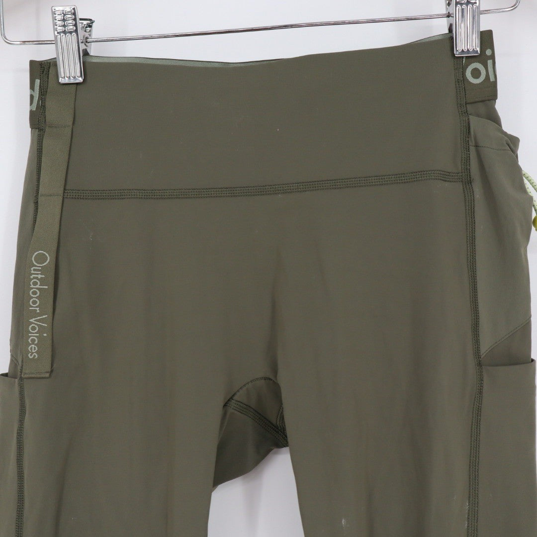 Outdoor Voices All Day Leggings Olive Green Pockets High Rise Workout Size S