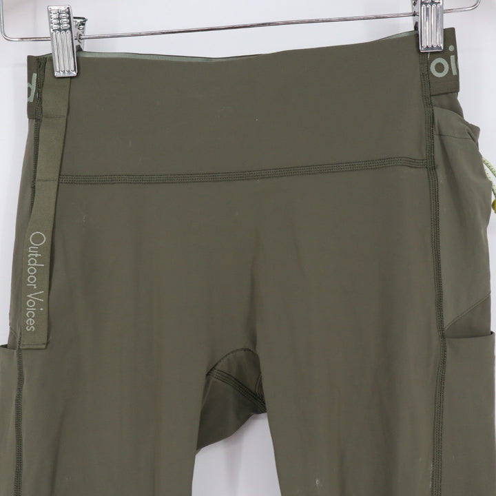Outdoor Voices All Day Leggings Olive Green Pockets High Rise Workout Size S