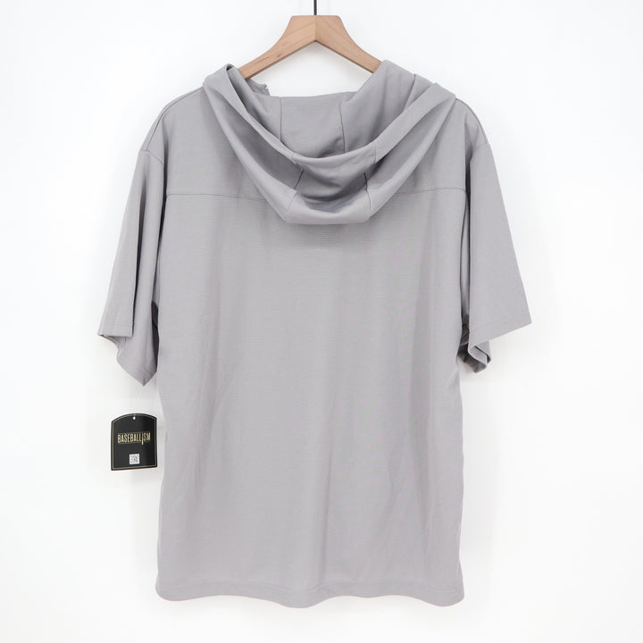 Baseballism Bat Bros BP Tee Mens Large Grey Short Sleeve Quarter Zip Hoodie New