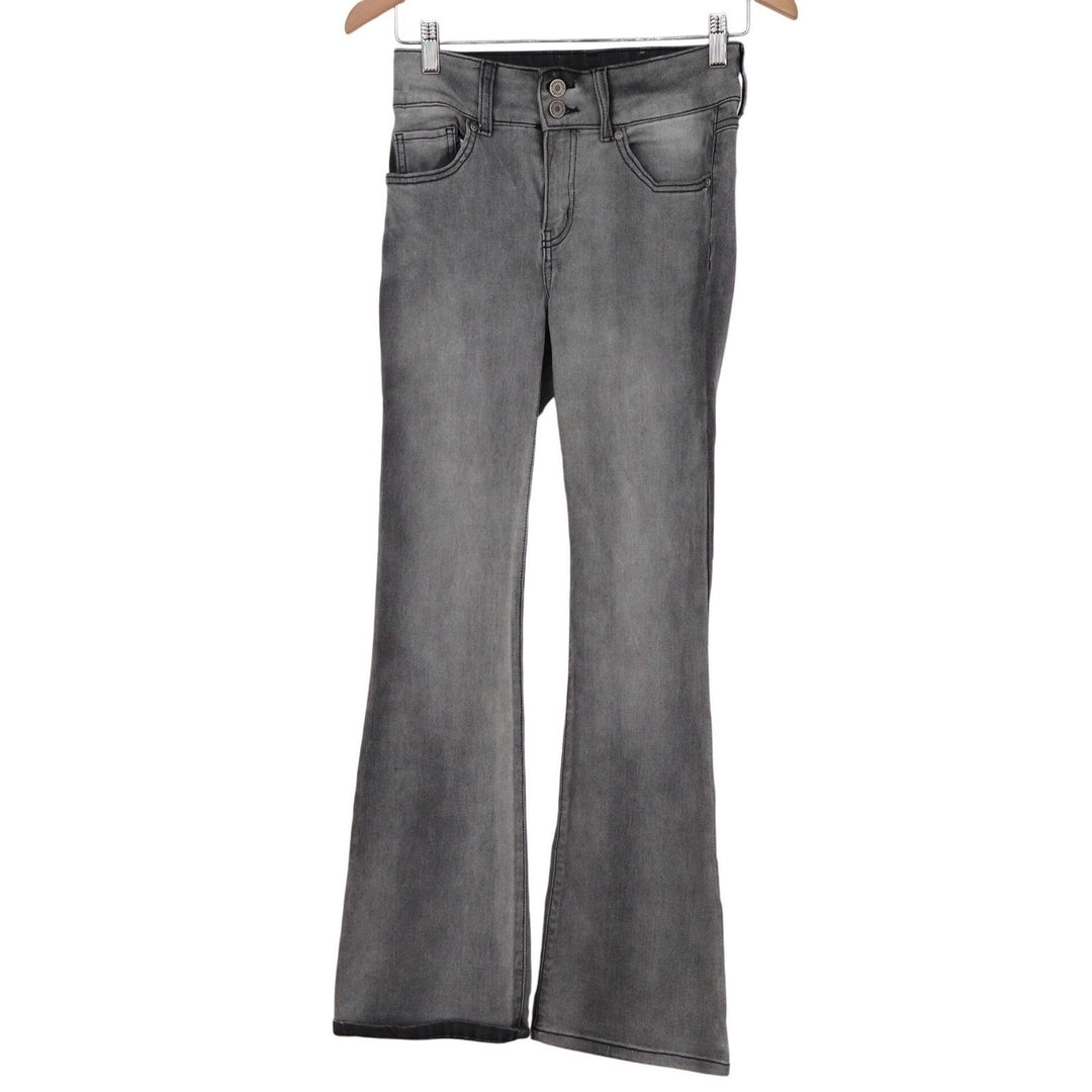 Sincerely Jules Womens Gray High Rise Flare Jeans Size 3/26 Double Button