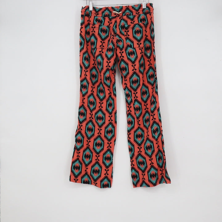 Orange Southwestern Diamond Print Lounge Pants Elastic Drawstring Waist O/S