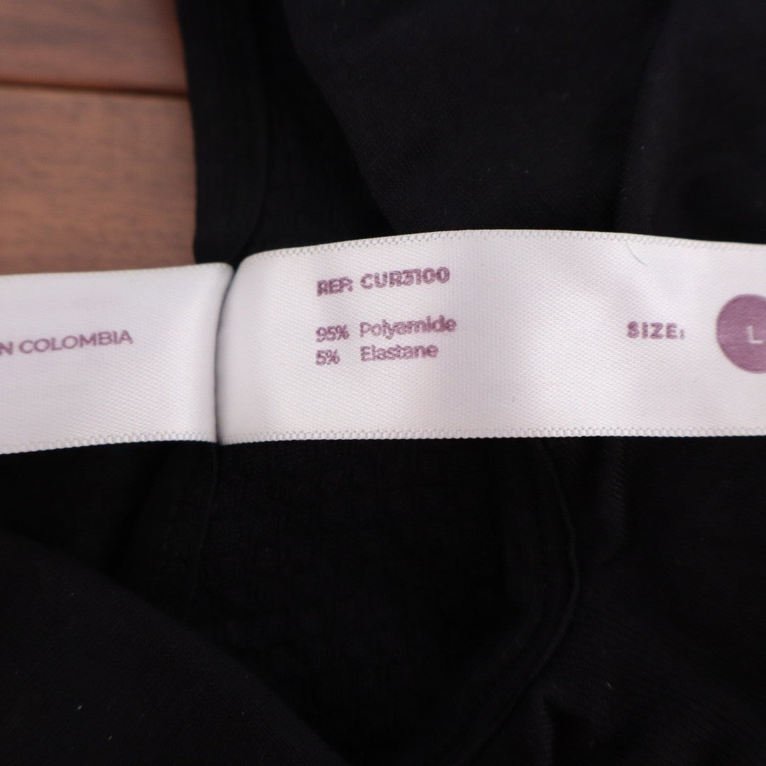 Curveez Full Coverage 7 Wonders Bra Large Black Wide Straps Wireless Seamless