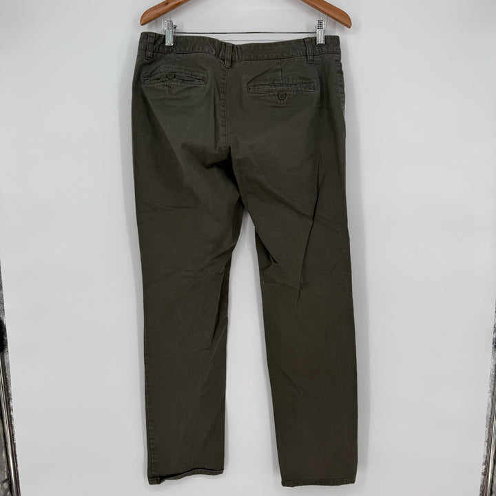 Bonobos Chino Pants Mens 32/32 Olive Green Canvas Stretch Straight Leg Cotton