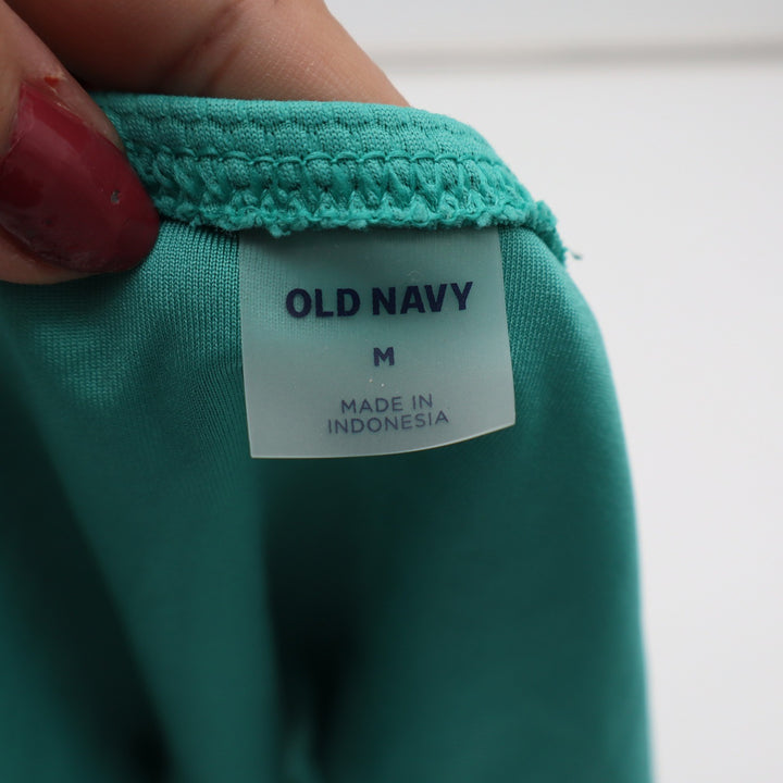 Old Navy Bikini Set Womens M Textured Underwire High Cut Teal Excellent