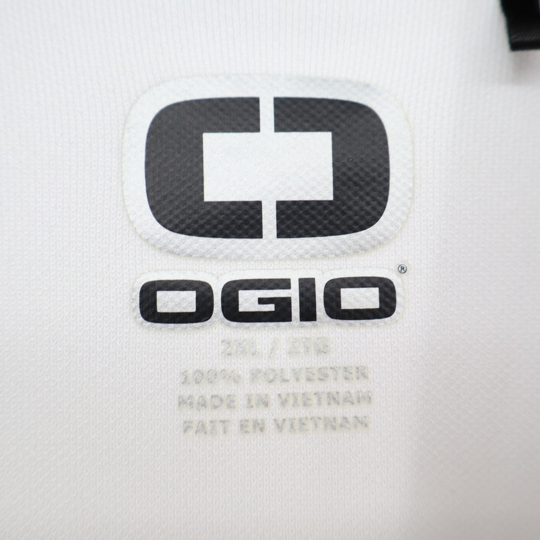 Ogio Link Polo Shirt Mens 2XL White Spread Collar Golf Performance Short Sleeve