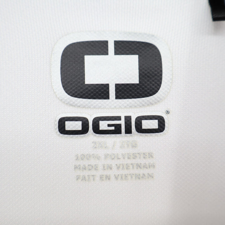Ogio Link Polo Shirt Mens 2XL White Spread Collar Golf Performance Short Sleeve