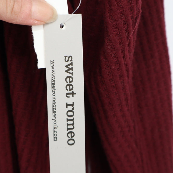 Sweet Romeo Sweater Womens 3X Burgundy Knit Stretch Boat Neck Raglan Sleeve