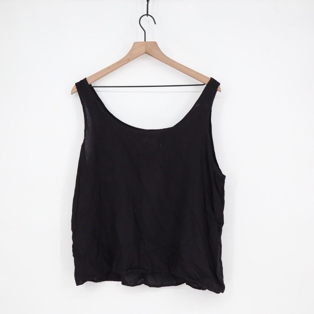 HARD TAIL Forever Black Scoop Neck Tank Top Size L Made in USA