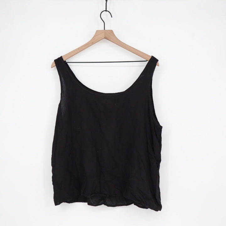 HARD TAIL Forever Black Scoop Neck Tank Top Size L Made in USA
