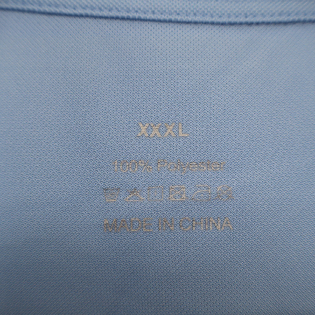 Polo Shirt Mens 3XL Blue Short Sleeve Collared Golf Tennis Performance Pullover