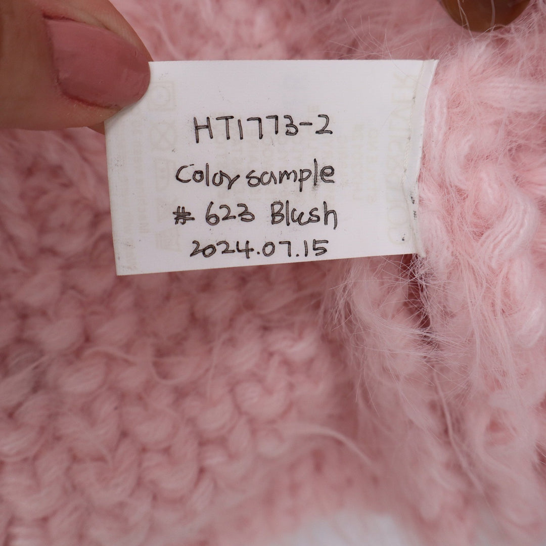 Storia Blush Pink Fuzzy Chunky Knit Toggle Cardigan Sweater