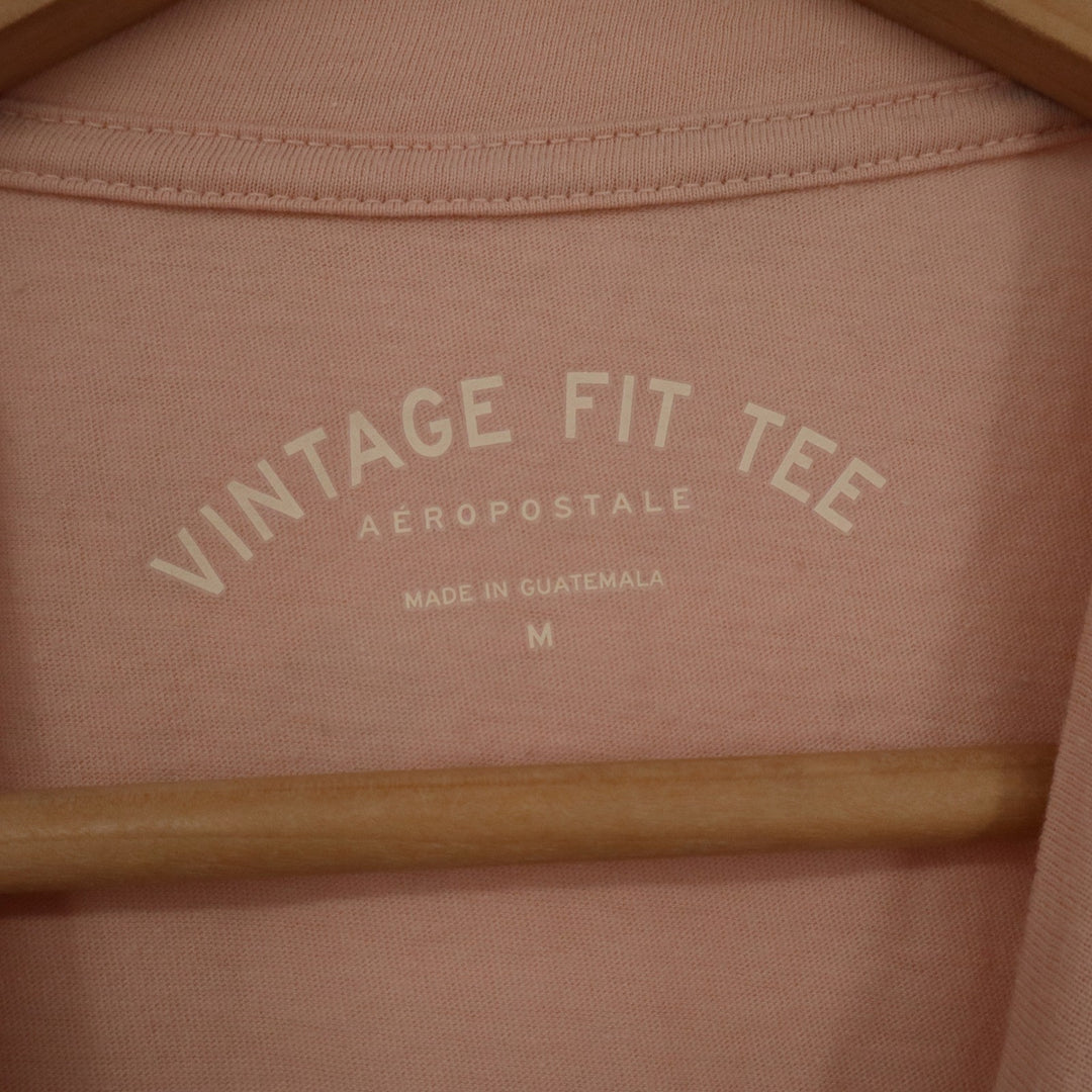Aeropostale Vintage Fit Tee Peach Cotton Cropped Short Sleeve T-Shirt Medium