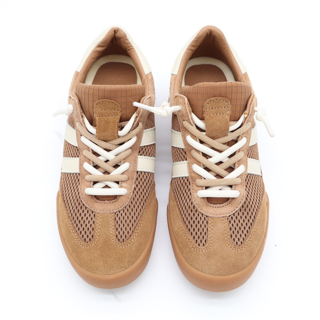 Verdict Women's Tan Mesh Suede Soccer Style Sneakers Size 6 Gum Sole