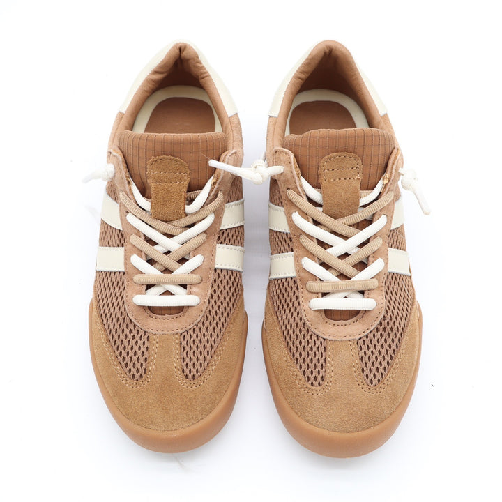 Verdict Women's Tan Mesh Suede Soccer Style Sneakers Size 6 Gum Sole