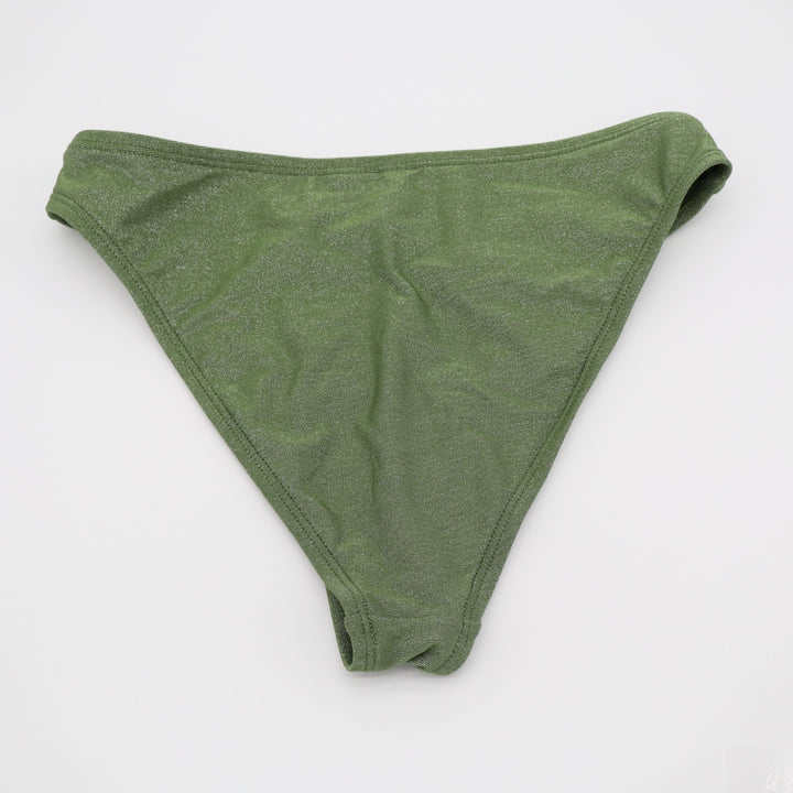 Salt + Cove Triangl Bikini Bottom Womens XS Green Glitter Nylon Stretch Swimwear