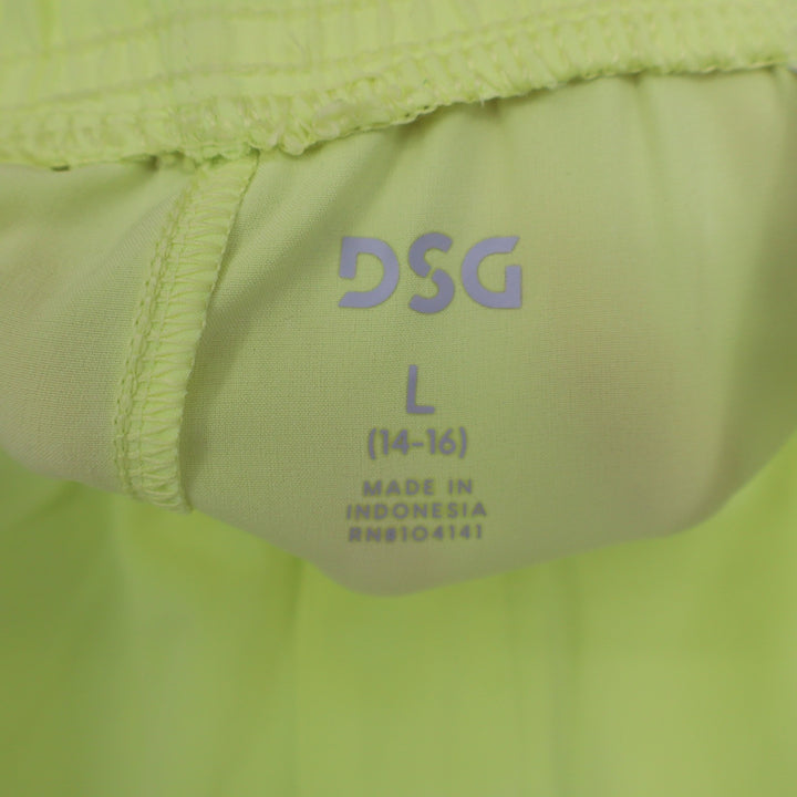 DSG Boys Agility Short Light Lime Neon Yellow Athletic Training Shorts Size L