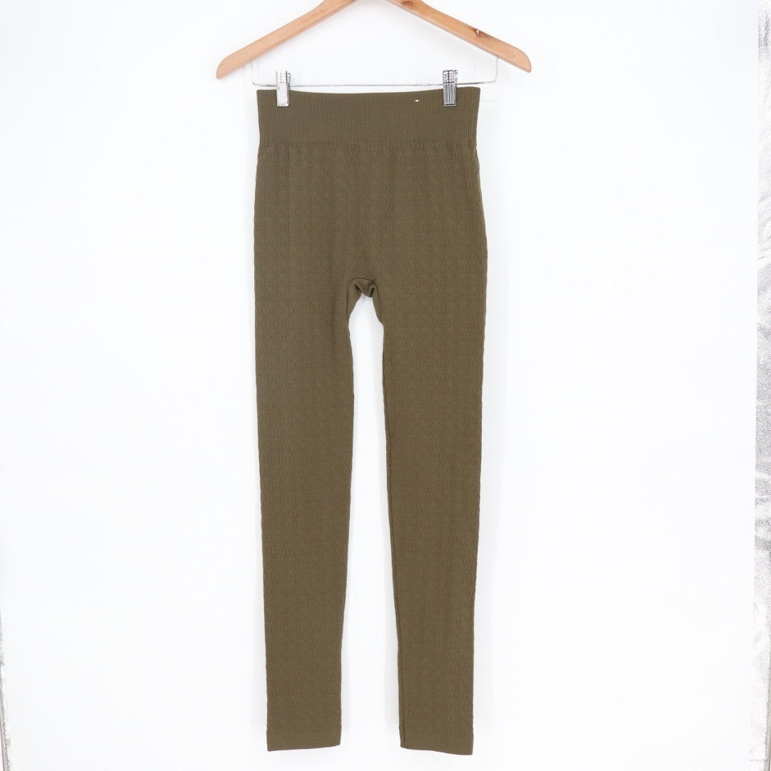 Runway Ready Leggings Womens Petite XL Olive Green Stretch High Waist Skinny Leg