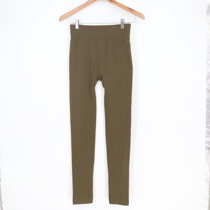 Runway Ready Leggings Womens Petite XL Olive Green Stretch High Waist Skinny Leg