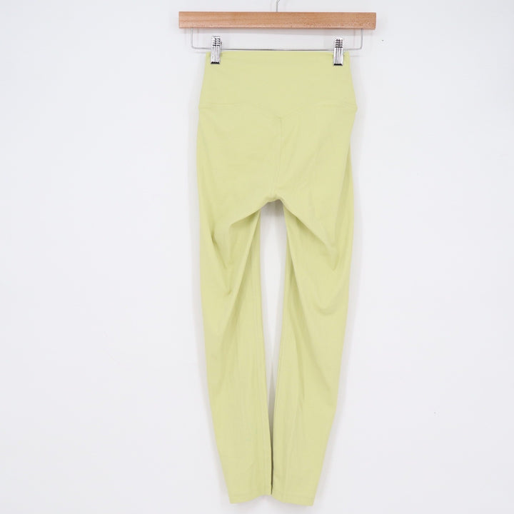 Unbranded Womens High Waisted Athletic Leggings Lime Green Yoga Pants 23 Inseam