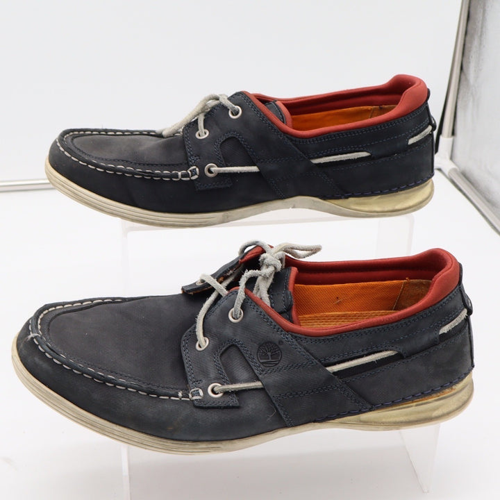 Timberland Boat Shoes Mens 10W Earthkeepers Navy Blue Leather Lace Up Good