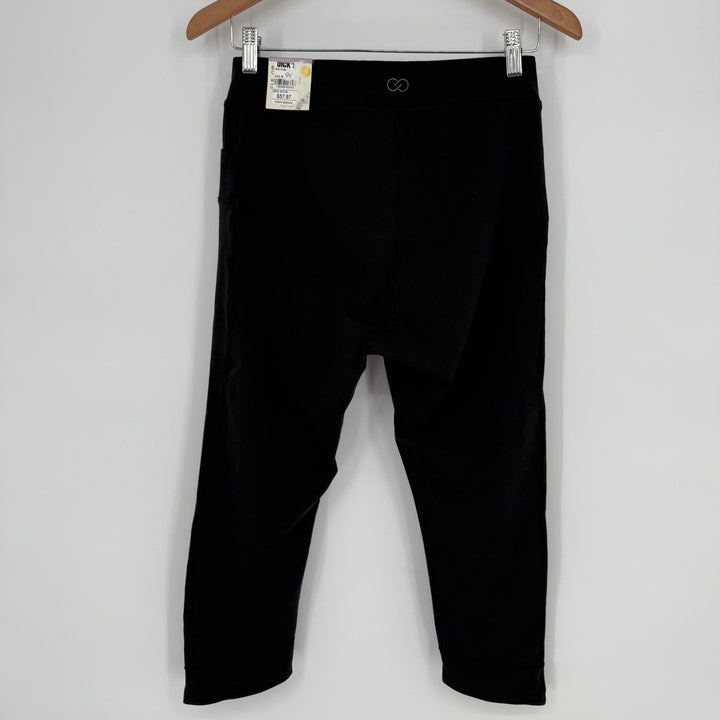CALLA Black Crossover Waist Capri Leggings Size M Athleisure Workout Fitness