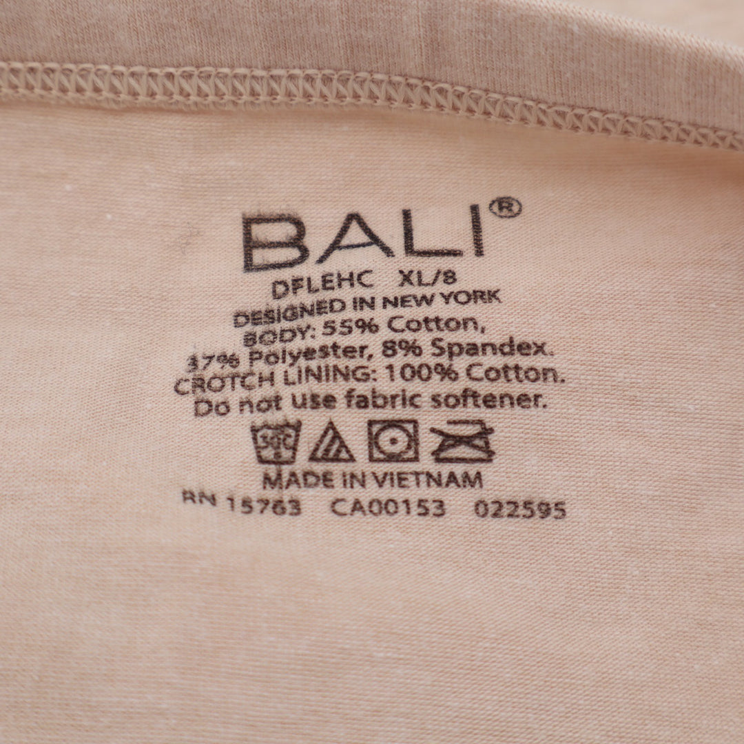 Bali Dflehc Lux Essentials Hi-Cut Panty Womens XL Tropical Sand Stretch Cotton