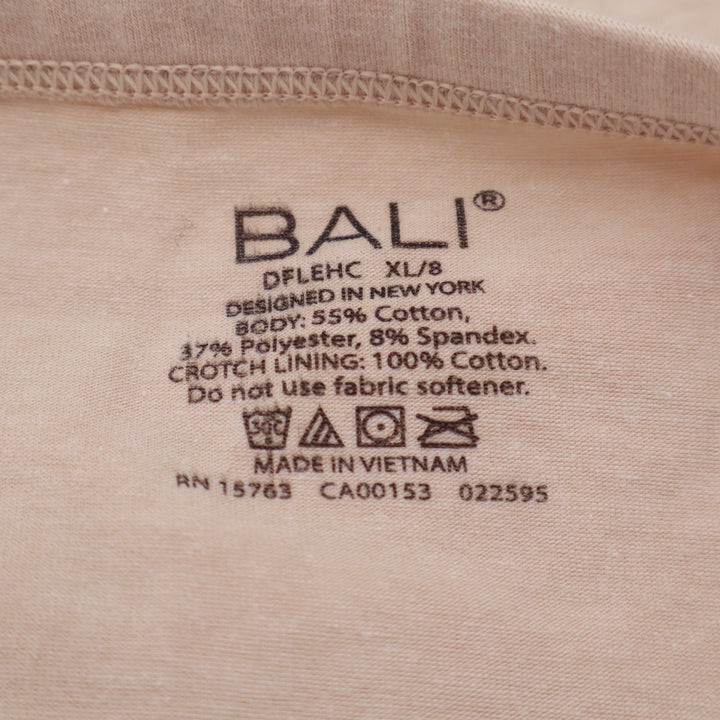 Bali Dflehc Lux Essentials Hi-Cut Panty Womens XL Tropical Sand Stretch Cotton