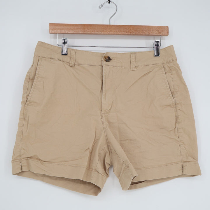 Old Navy Everyday Shorts Womens 8 Khaki Cotton Stretch Slash Pockets High Rise