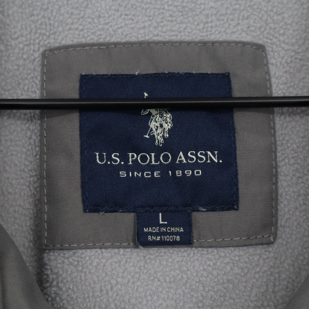 US Polo Assn Mens Jacket Gray Lightweight Zip Up Collared Size L