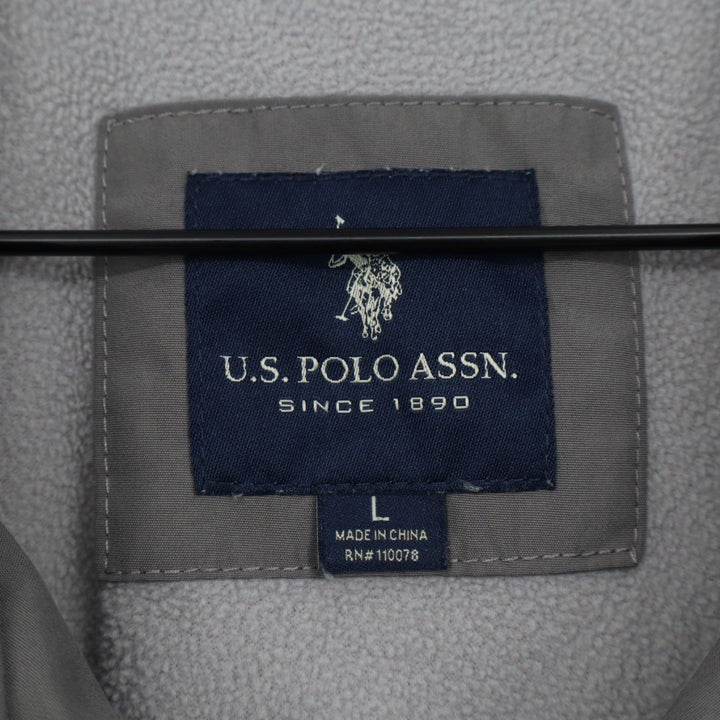 US Polo Assn Mens Jacket Gray Lightweight Zip Up Collared Size L