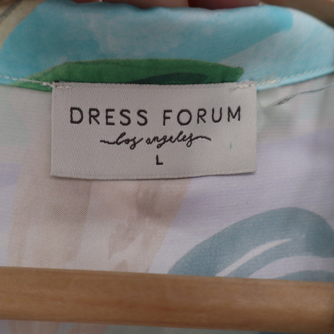 Dress Forum Los Angeles Tropical Palm Tree Pastel Button Down Shirt Large