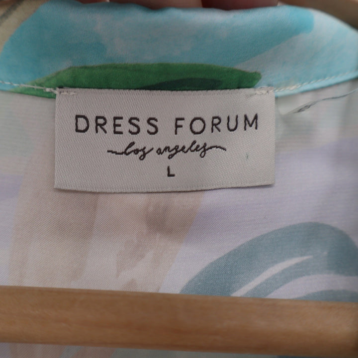 Dress Forum Los Angeles Tropical Palm Tree Pastel Button Down Shirt Large