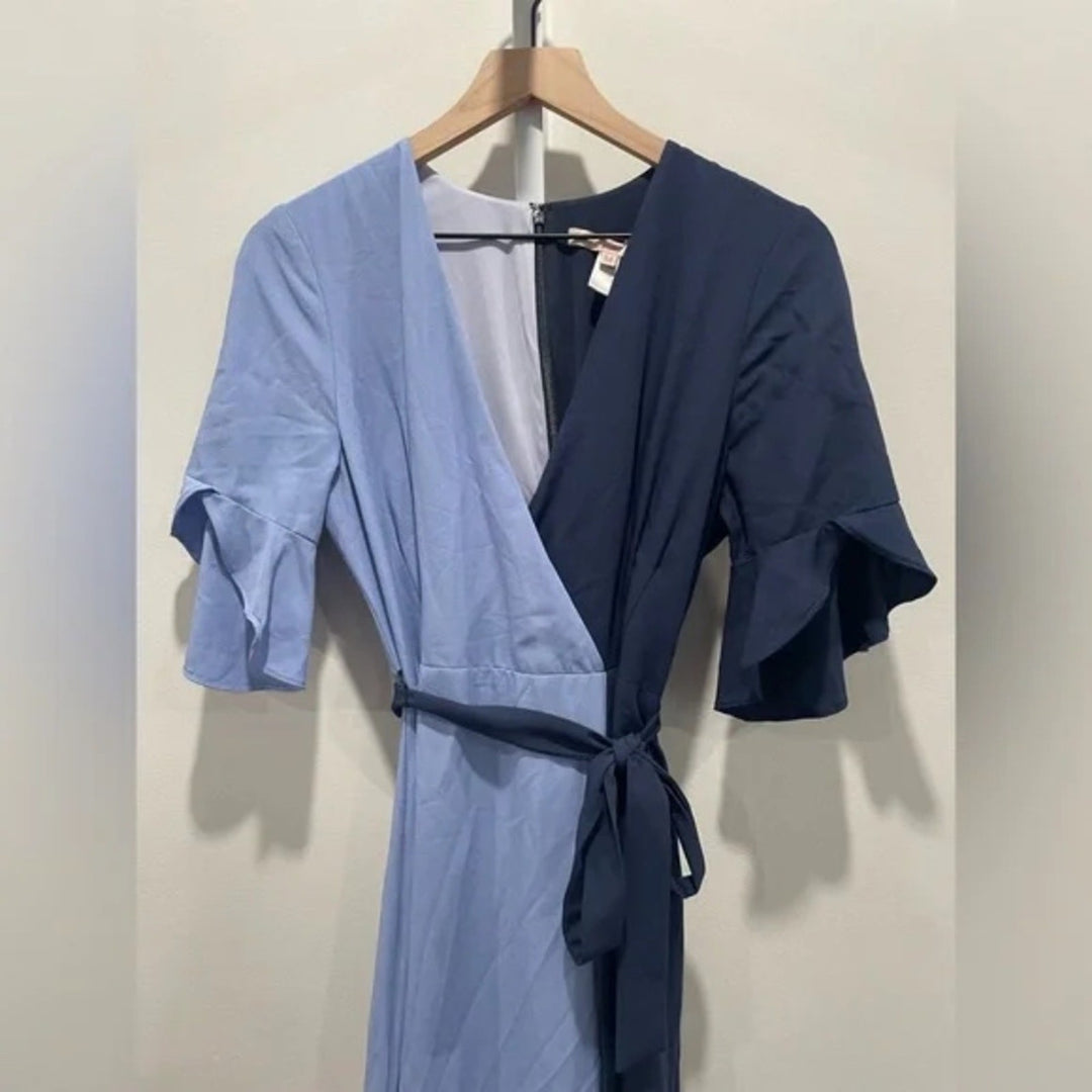 Hutch Colorblock Wrap Dress Size S