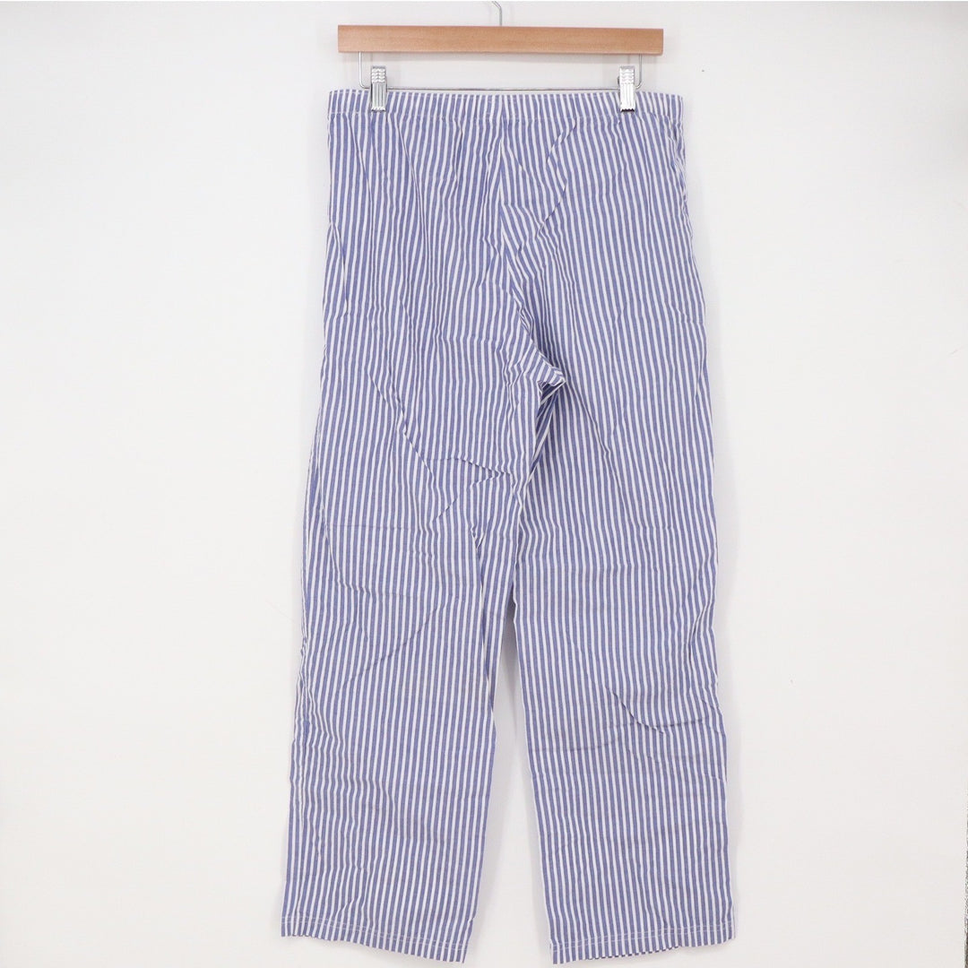 GapBody Pajama Pants Womens M Blue White Striped Cotton Drawstring Excellent