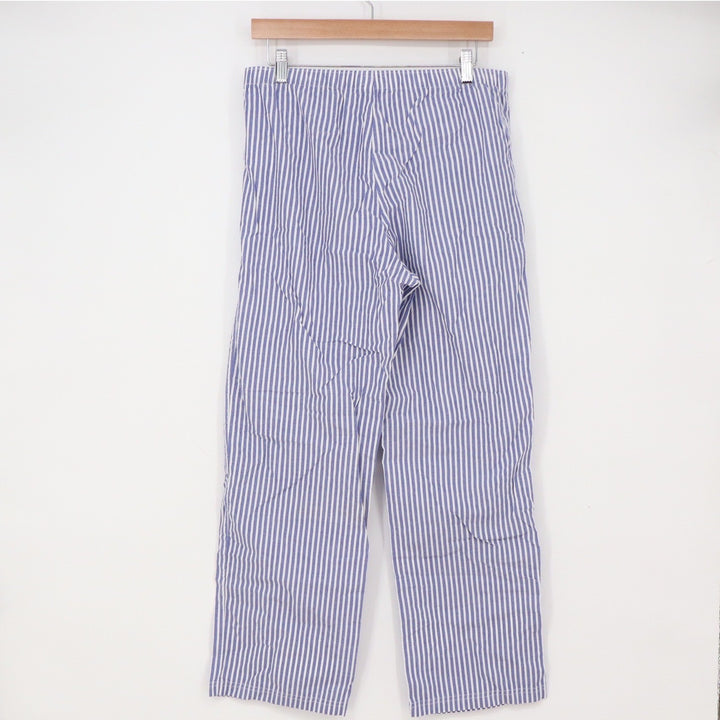 GapBody Pajama Pants Womens M Blue White Striped Cotton Drawstring Excellent