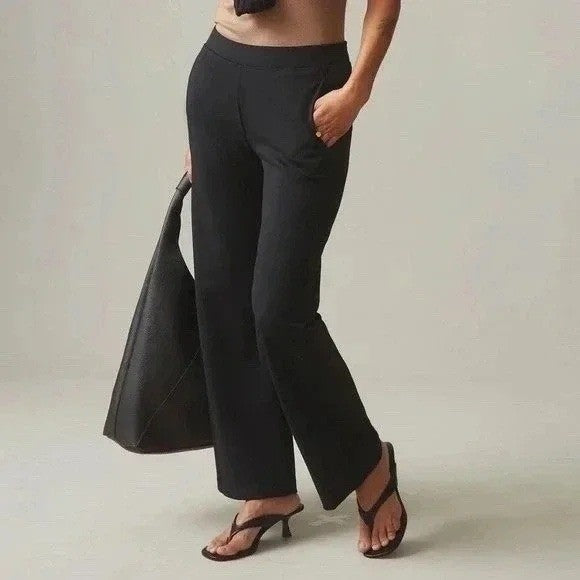 American Giant Ponte Straight Pants Women's Medium Black Cotton Relaxed Fit