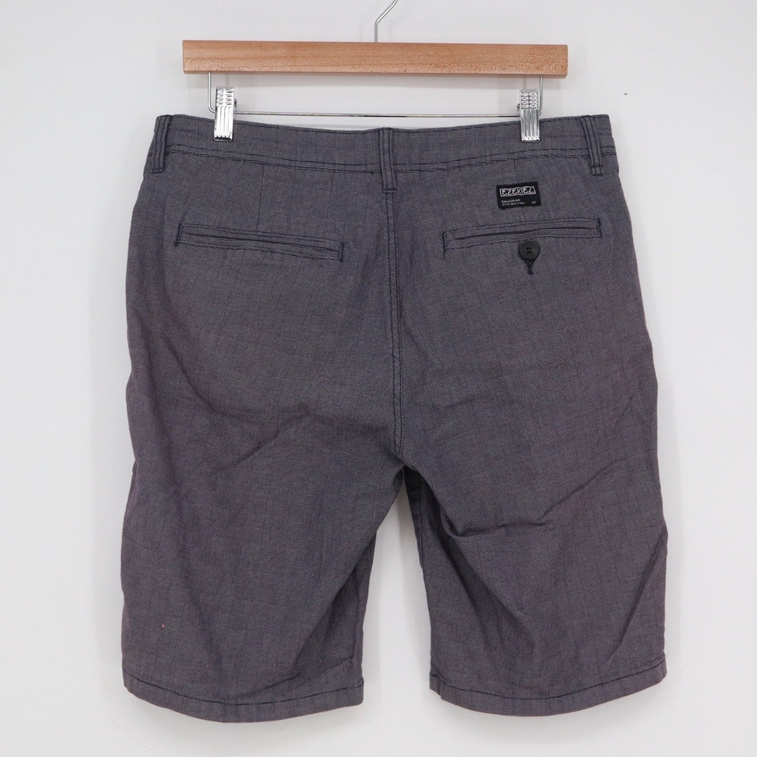 Ezekiel Mens Charcoal Gray Textured Chino Shorts Size 34 Stretch
