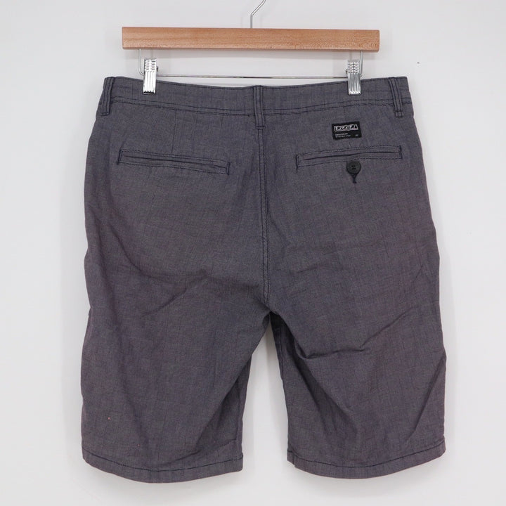 Ezekiel Mens Charcoal Gray Textured Chino Shorts Size 34 Stretch