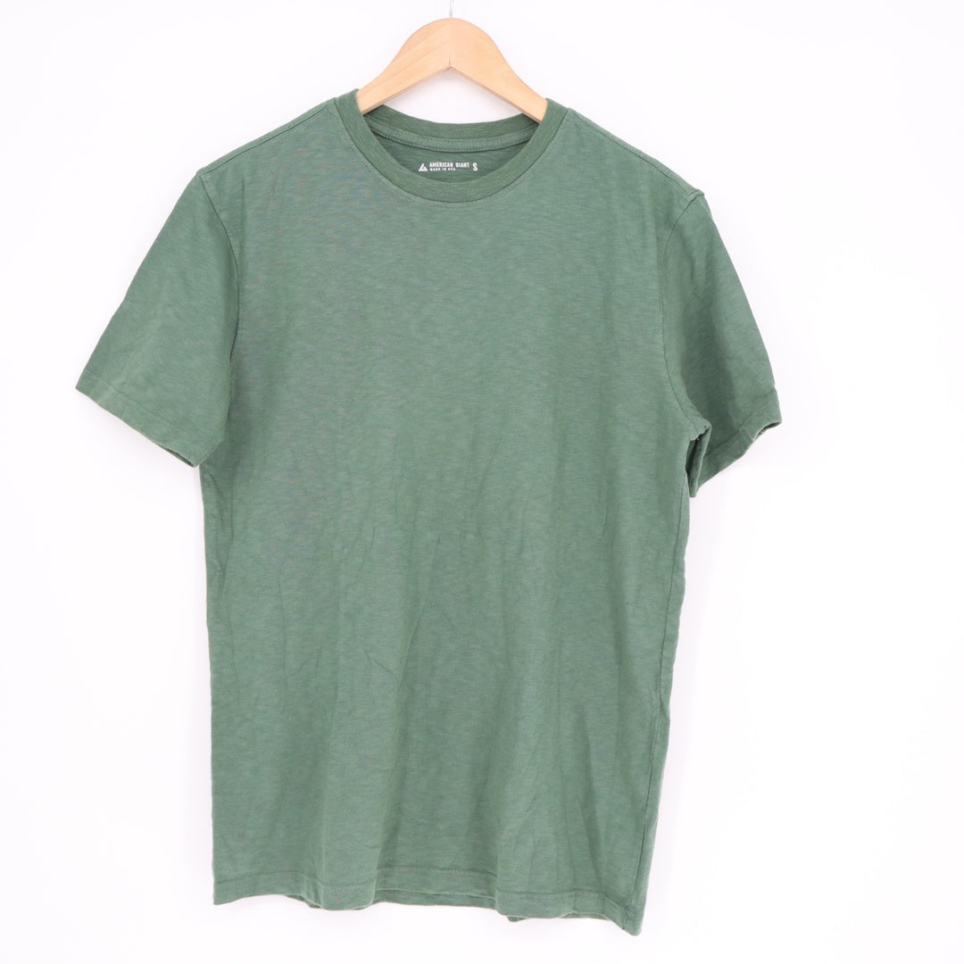 American Giant Premium Slub T-Shirt Mens S Green Cotton Short Sleeve Crew Neck
