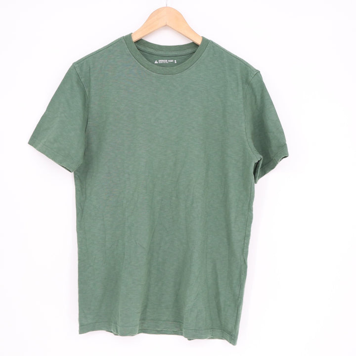 American Giant Premium Slub T-Shirt Mens S Green Cotton Short Sleeve Crew Neck