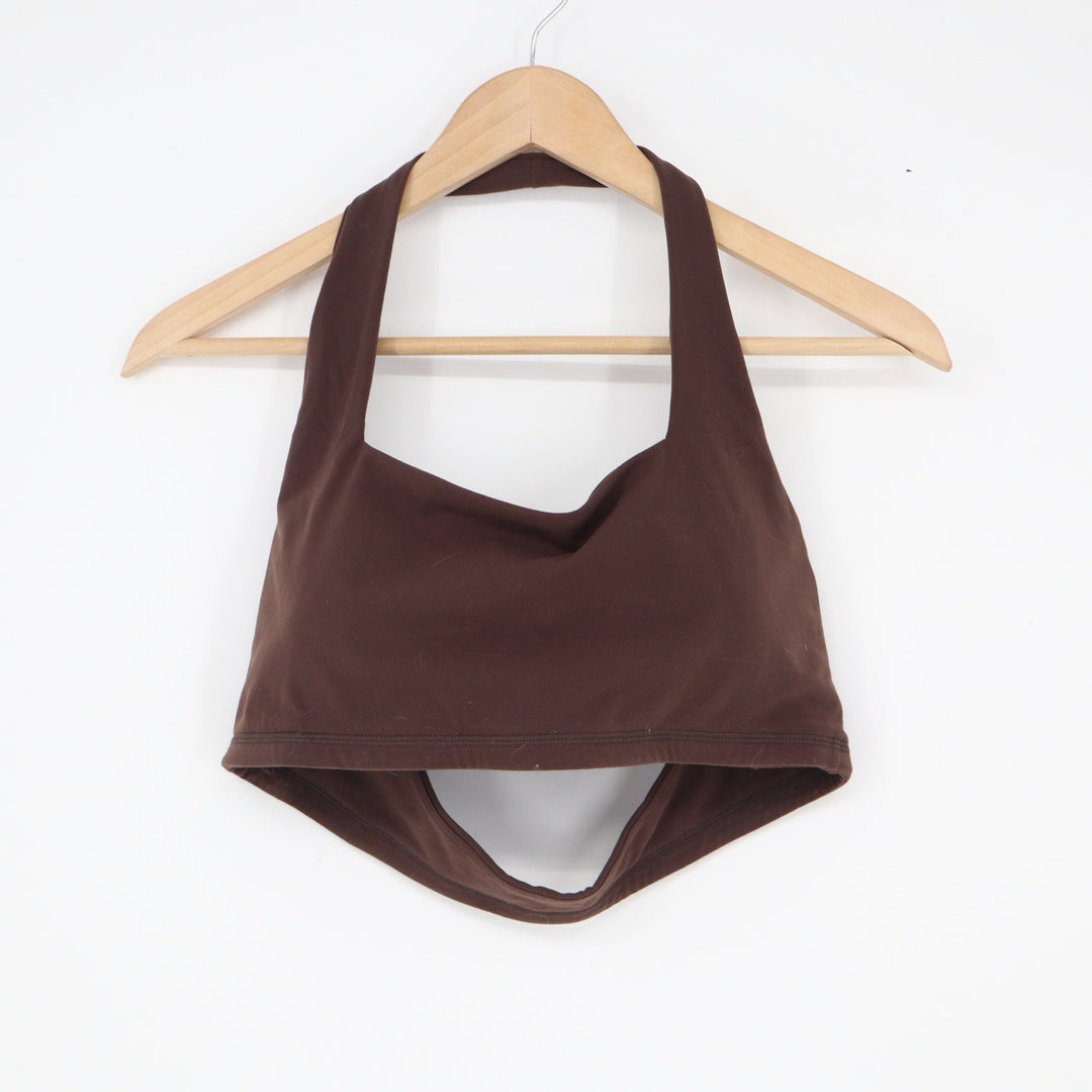 Buffbunny Collection Brown Halter Neck Sports Bra Size XL Activewear Top