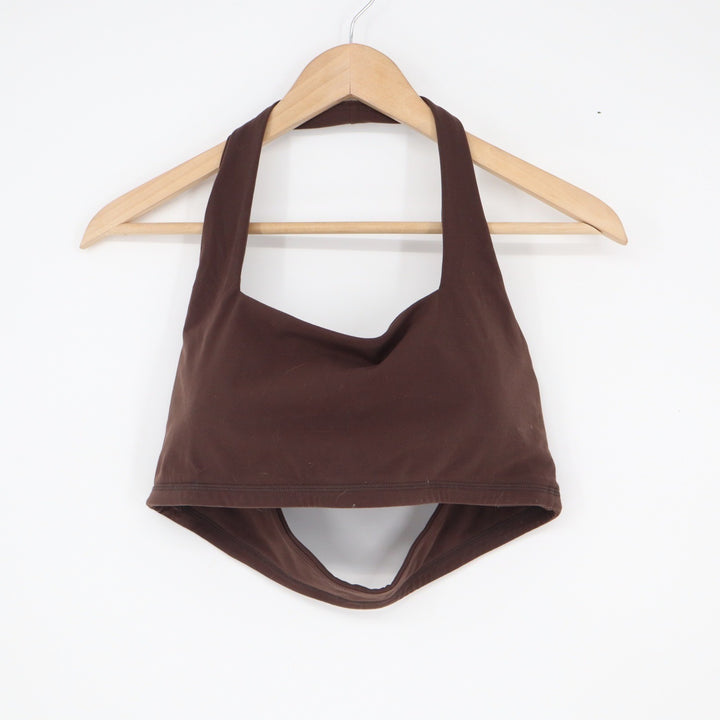 Buffbunny Collection Brown Halter Neck Sports Bra Size XL Activewear Top