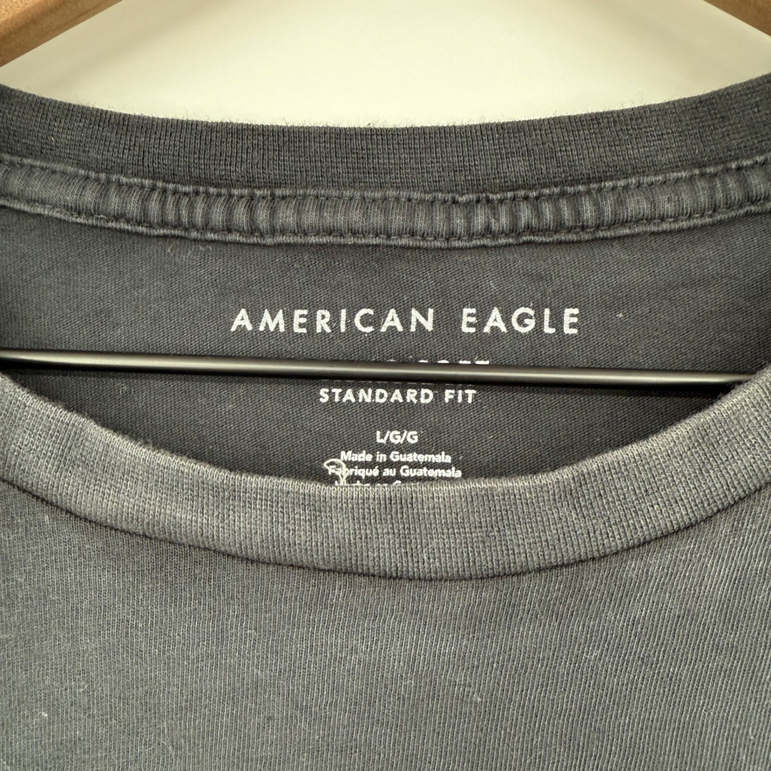 American Eagle Pride Proud Love & Unity Black Graphic T-Shirt Size L